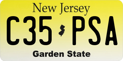 NJ license plate C35PSA