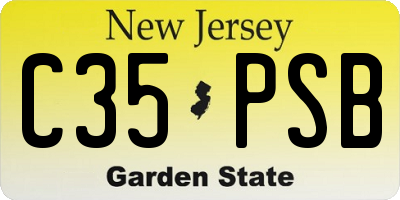 NJ license plate C35PSB