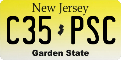NJ license plate C35PSC