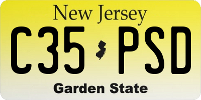 NJ license plate C35PSD