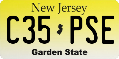 NJ license plate C35PSE