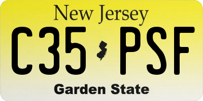 NJ license plate C35PSF