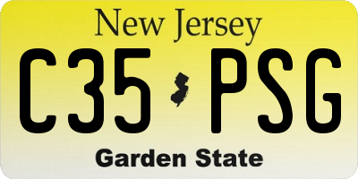 NJ license plate C35PSG