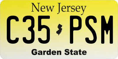 NJ license plate C35PSM