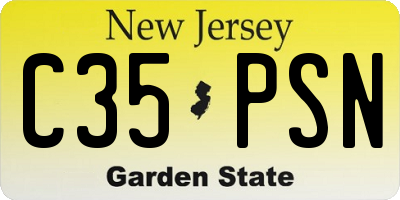 NJ license plate C35PSN
