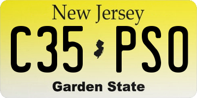 NJ license plate C35PSO