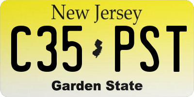 NJ license plate C35PST