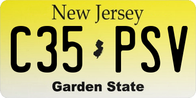NJ license plate C35PSV