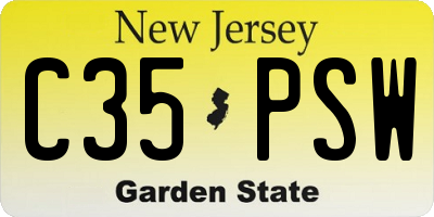 NJ license plate C35PSW