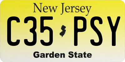 NJ license plate C35PSY