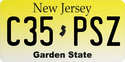 NJ license plate C35PSZ