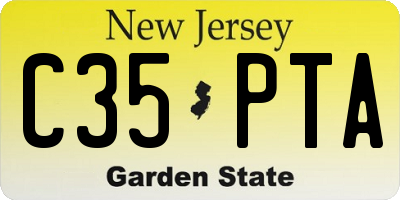 NJ license plate C35PTA