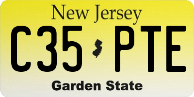 NJ license plate C35PTE