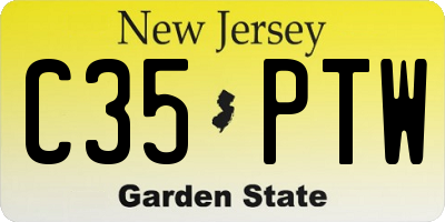 NJ license plate C35PTW