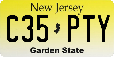 NJ license plate C35PTY