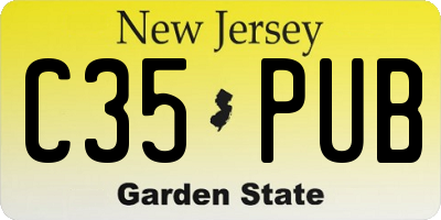 NJ license plate C35PUB