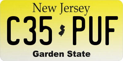 NJ license plate C35PUF