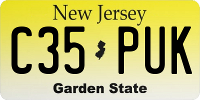 NJ license plate C35PUK