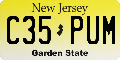 NJ license plate C35PUM