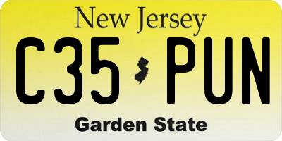 NJ license plate C35PUN
