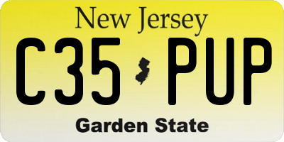 NJ license plate C35PUP