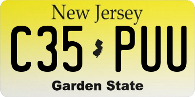 NJ license plate C35PUU