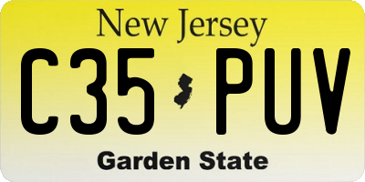 NJ license plate C35PUV