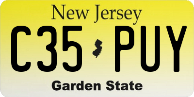 NJ license plate C35PUY