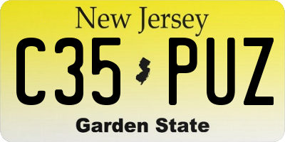 NJ license plate C35PUZ
