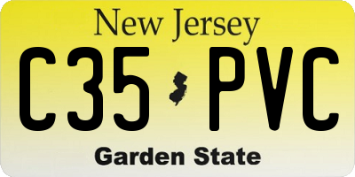 NJ license plate C35PVC