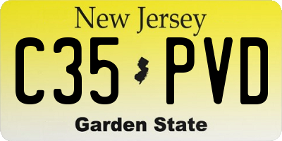 NJ license plate C35PVD