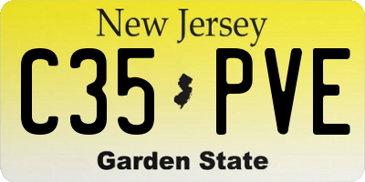 NJ license plate C35PVE