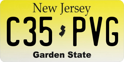 NJ license plate C35PVG