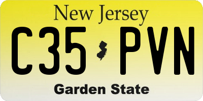 NJ license plate C35PVN