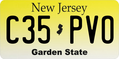 NJ license plate C35PVO