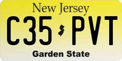 NJ license plate C35PVT