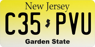 NJ license plate C35PVU