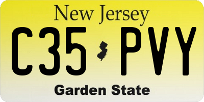 NJ license plate C35PVY