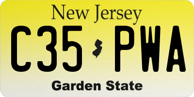 NJ license plate C35PWA