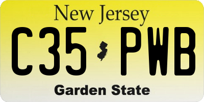 NJ license plate C35PWB