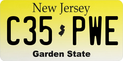 NJ license plate C35PWE