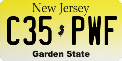 NJ license plate C35PWF