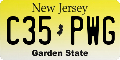 NJ license plate C35PWG