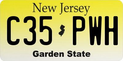 NJ license plate C35PWH