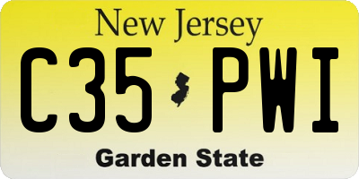 NJ license plate C35PWI