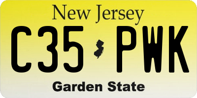 NJ license plate C35PWK