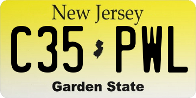 NJ license plate C35PWL