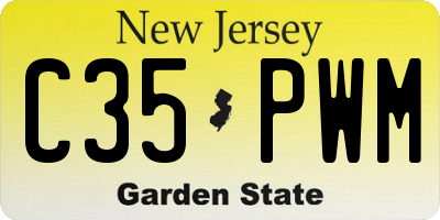 NJ license plate C35PWM