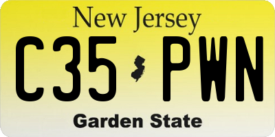 NJ license plate C35PWN