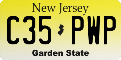NJ license plate C35PWP